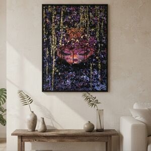 HANDCRAFTED Abstract Portrait Painting HANDMADE HANDPAINTED Wall Art Decor